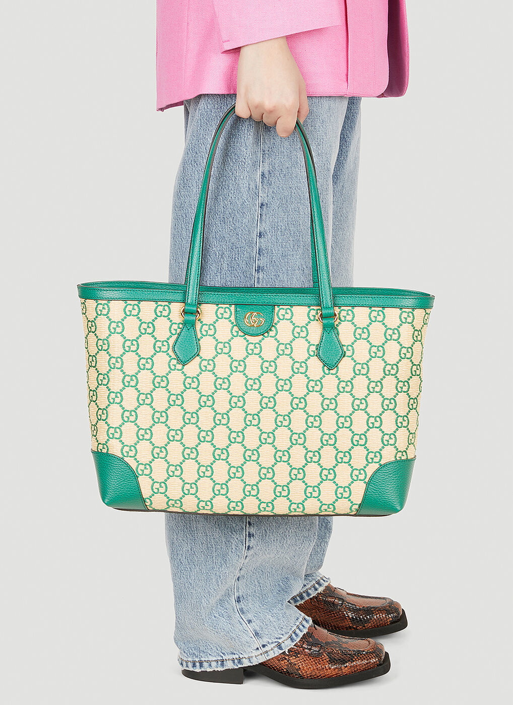 Gucci Ophidia Gg Medium Tote Bag in Green