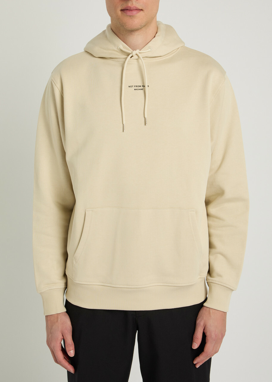 DRÔLE DE Monsieur Nfpm Printed Hooded Cotton Sweatshirt Beige