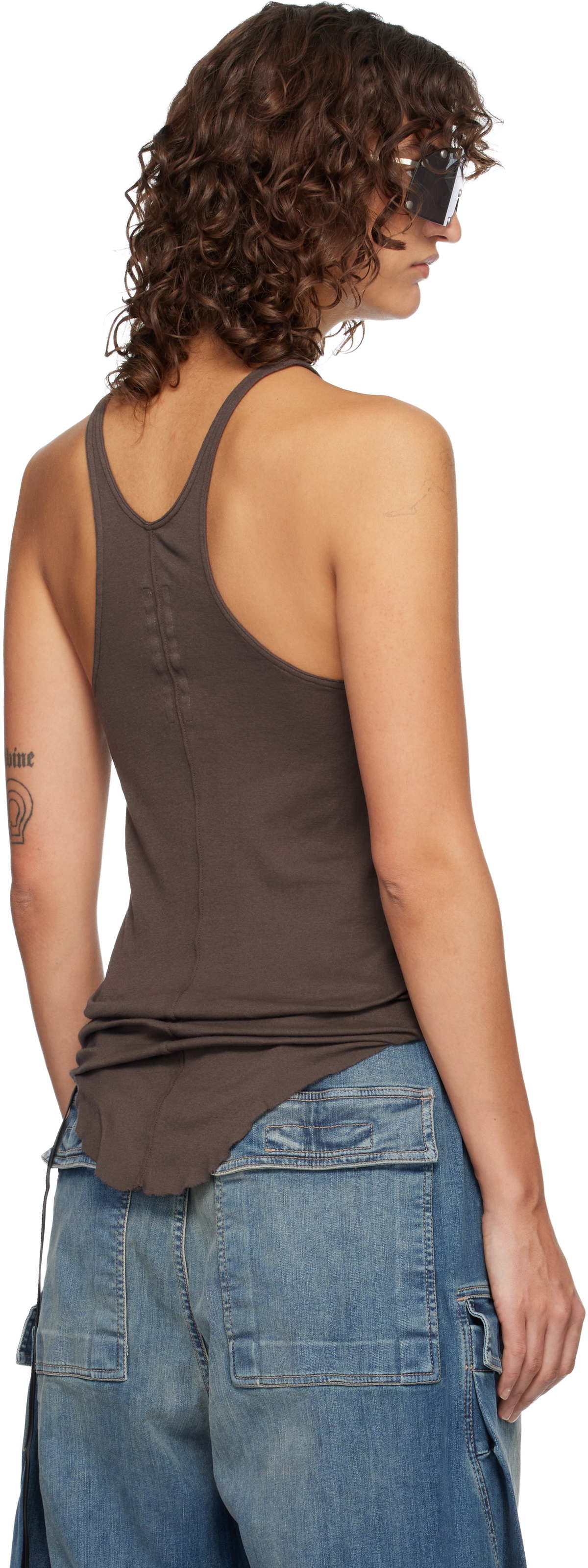 Rick Owens DRKSHDW Gray Temple Racer Back Tank Top