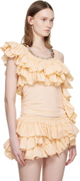 Dries Van Noten Beige Ruffled Top
