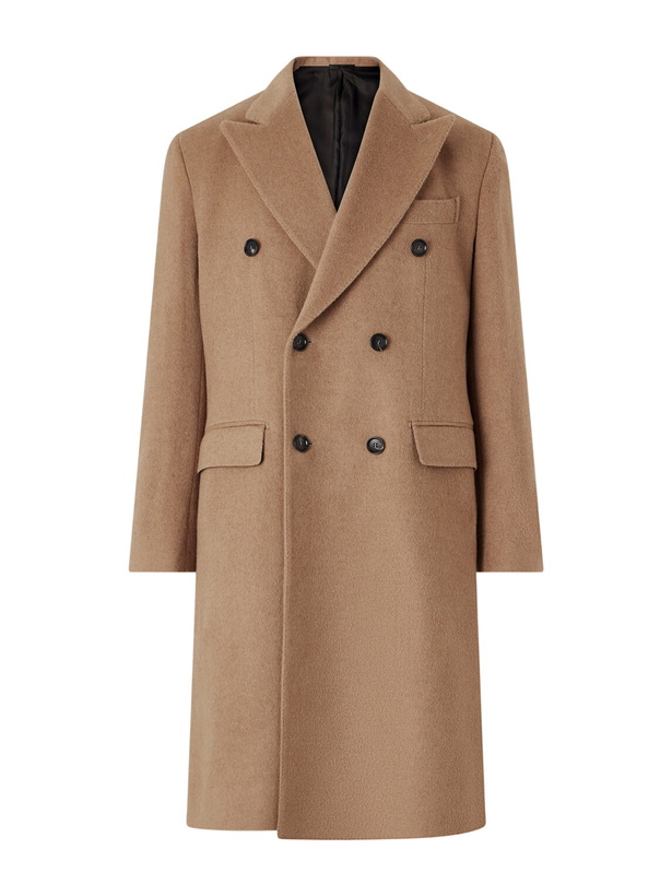 Photo: De Petrillo - Double-Breasted Camel Hair Coat - Brown