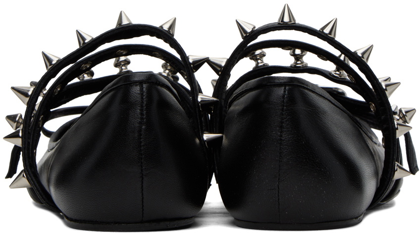 ABRA Black Spike Ballerina Flats ABRA