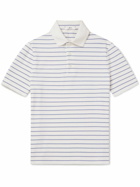 Mr P. - Golf Striped Organic Cotton-Piqué Polo Shirt - White
