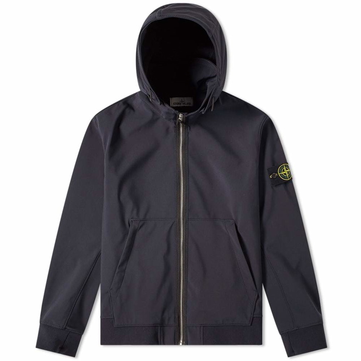 Photo: Stone Island Soft Shell R Fixed Hood Jacket Navy