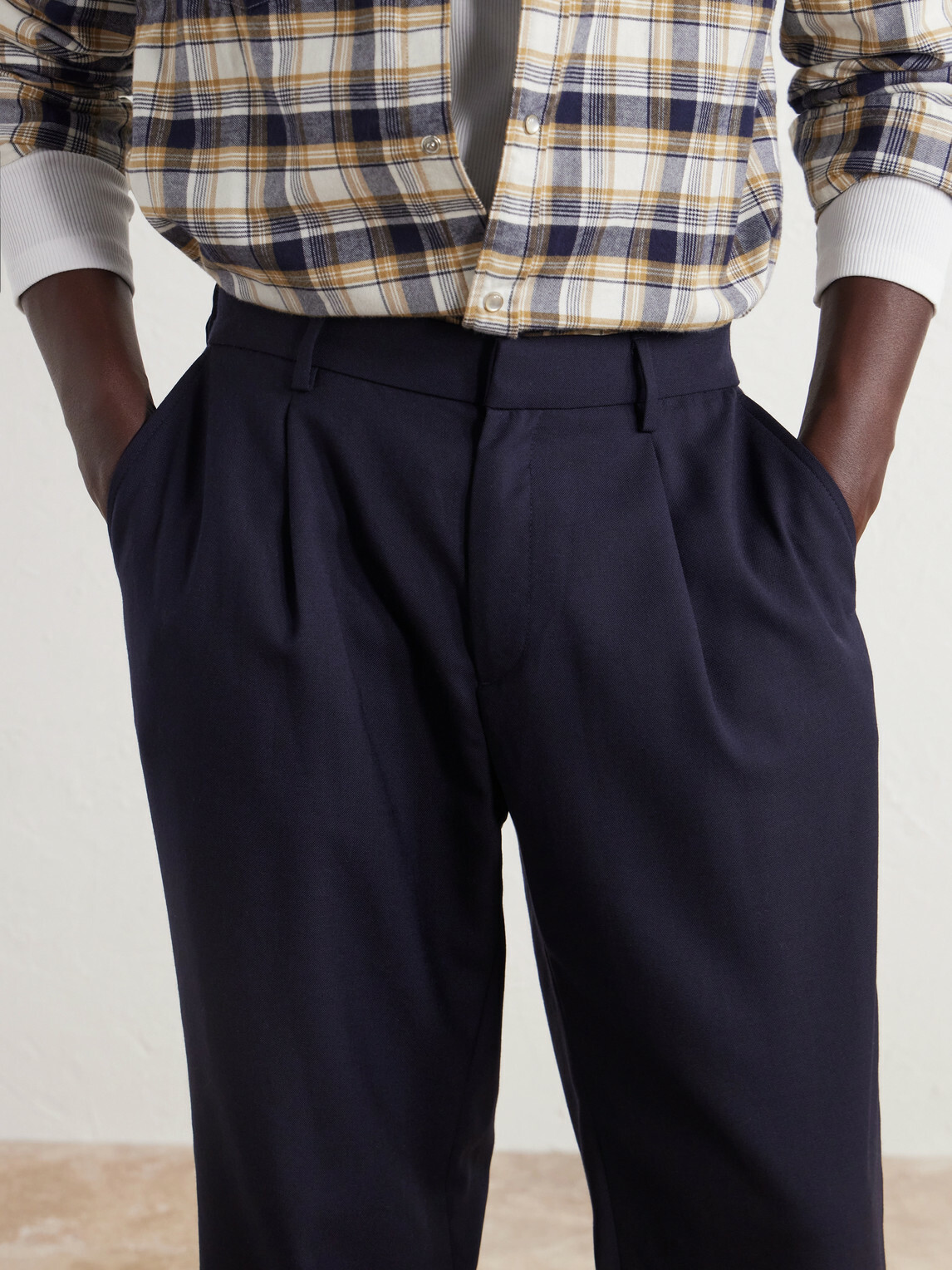 Mr P. - Wide-Leg Pleated Wool-Fresco Trousers - Blue