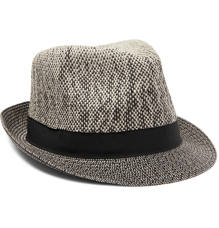 Photo: Paul Smith - Grosgrain-Trimmed Two-Tone Straw Trilby Hat - Neutrals