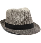 Paul Smith - Grosgrain-Trimmed Two-Tone Straw Trilby Hat - Neutrals