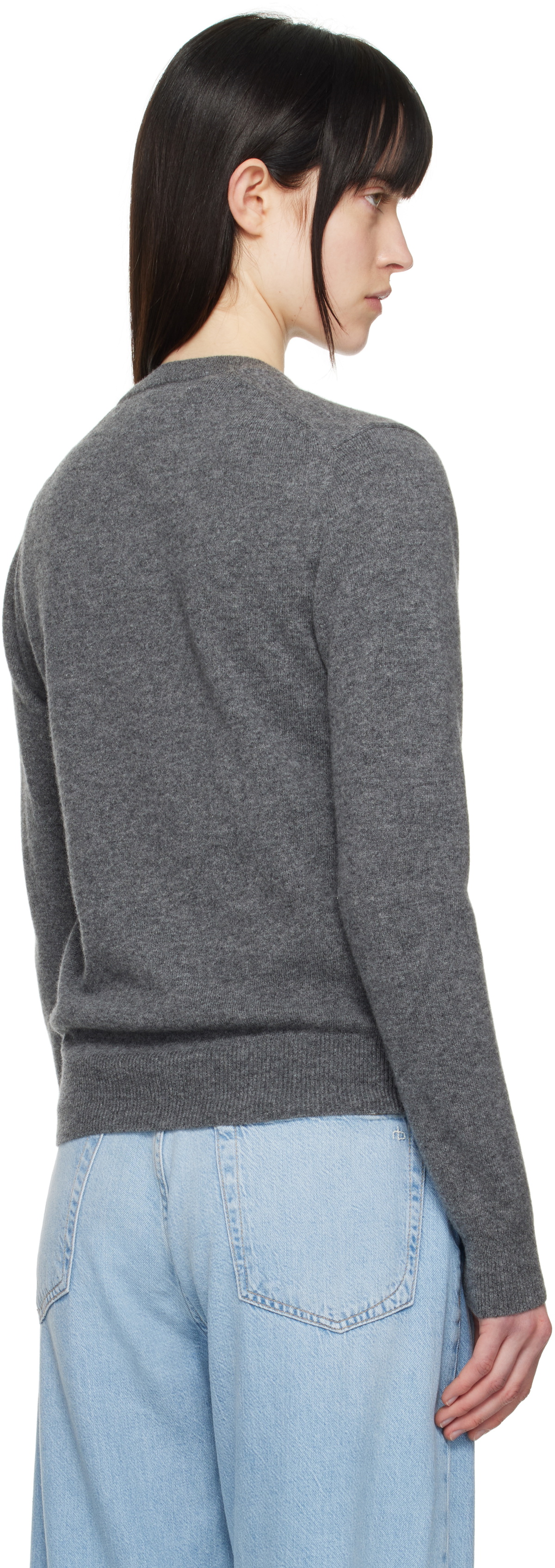 COMME des GARÇONS PLAY Gray White Heart Cardigan
