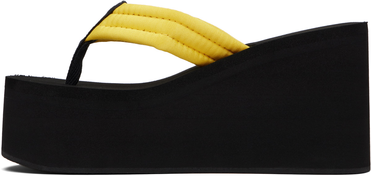 Coperni Black & Yellow Wedge Heeled Sandals