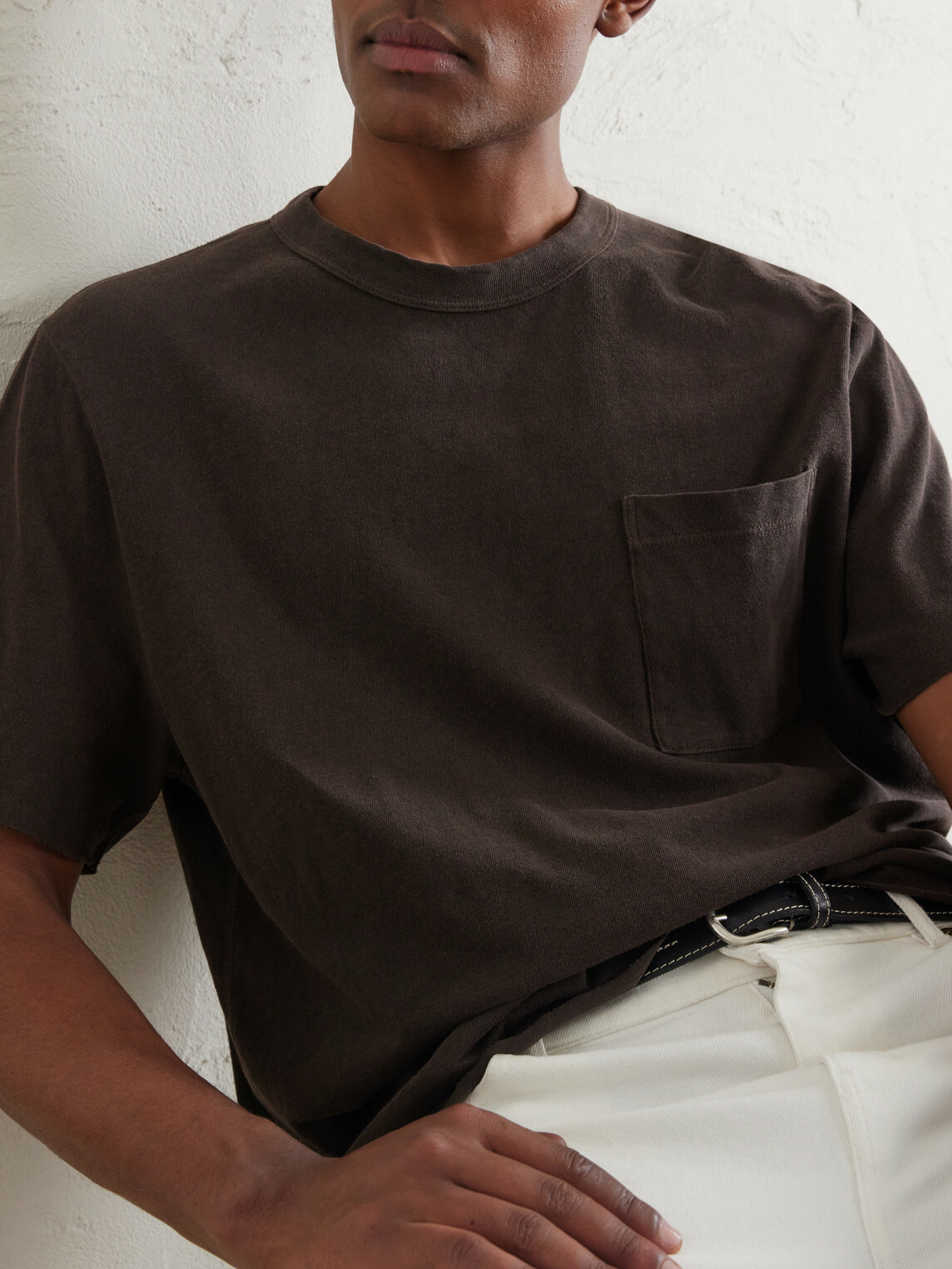 James Perse - Distressed Cotton-Jersey T-Shirt - Brown