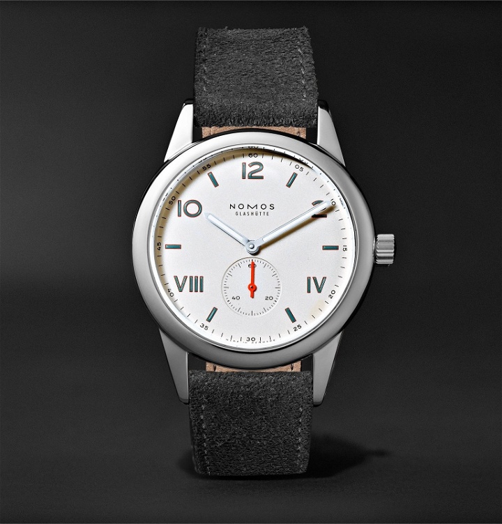 Photo: NOMOS Glashütte - Club 38 Campus 38mm Stainless Steel and Leather Watch, Ref. No. 735 - White