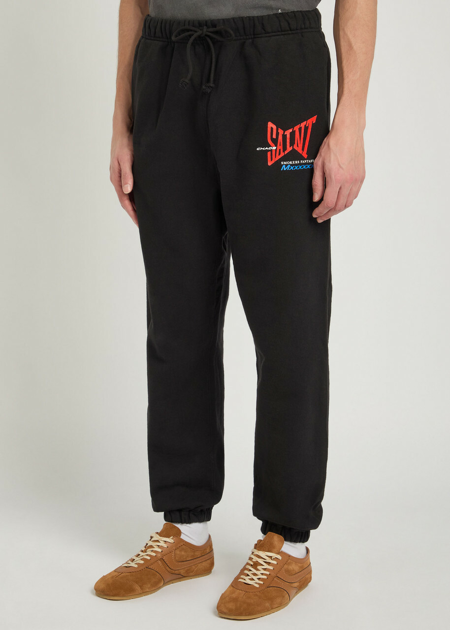 Saint Mxxxxxx Logo-print Cotton Sweatpants Black