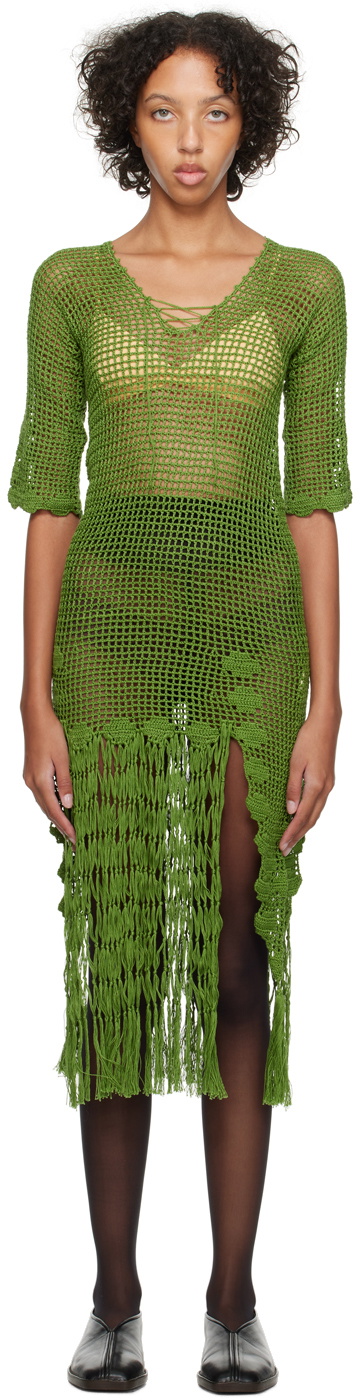 Bode Green Flint Midi Dress