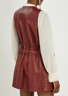 Chloe Leather Gilet Dark Red
