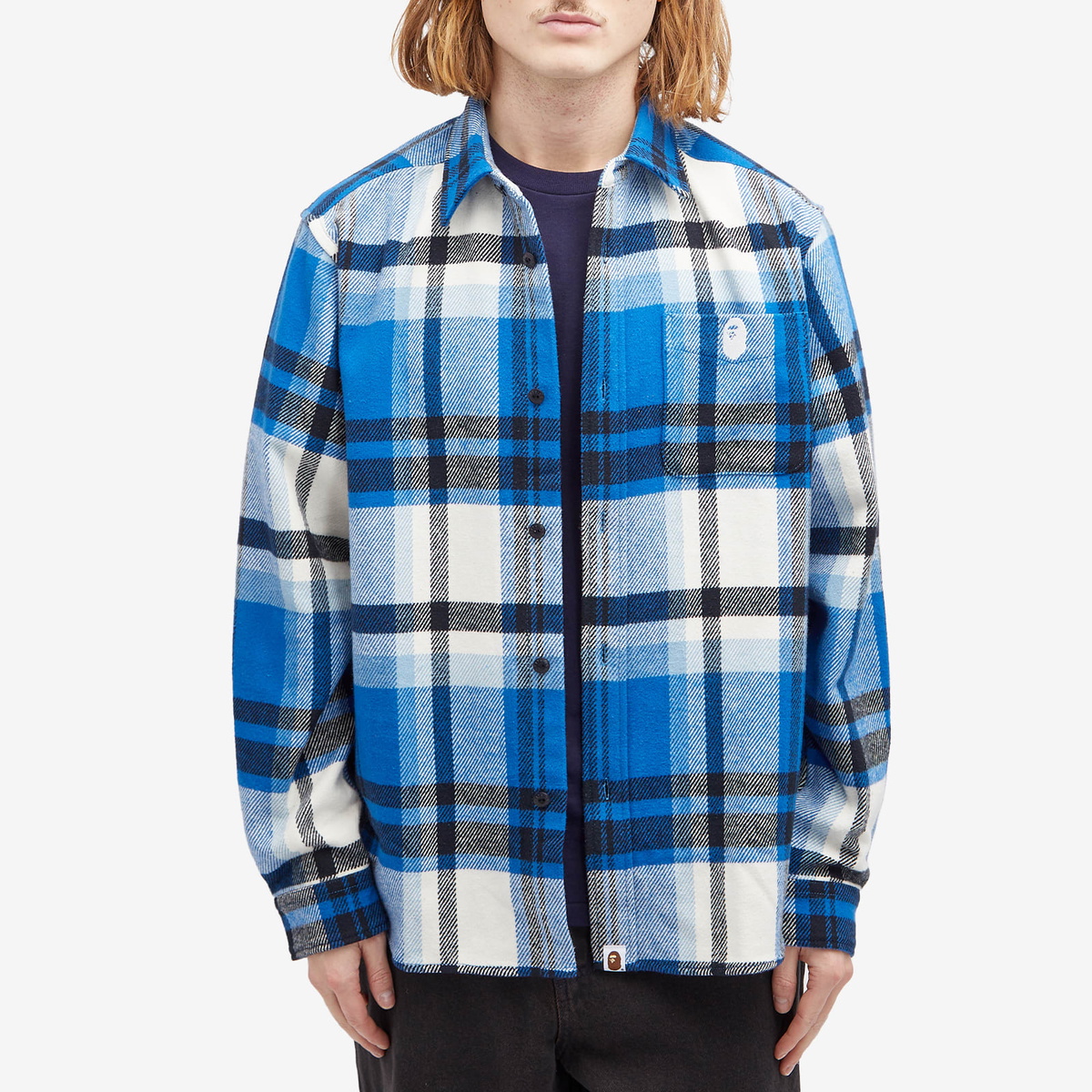 A Bathing Ape Men's Checked Overshirt in Blue