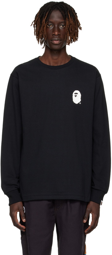 Photo: BAPE Black Lettered Long Sleeve T-Shirt