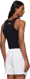 Marine Serre Black Moon Logo Ribbed Jersey Tank Top