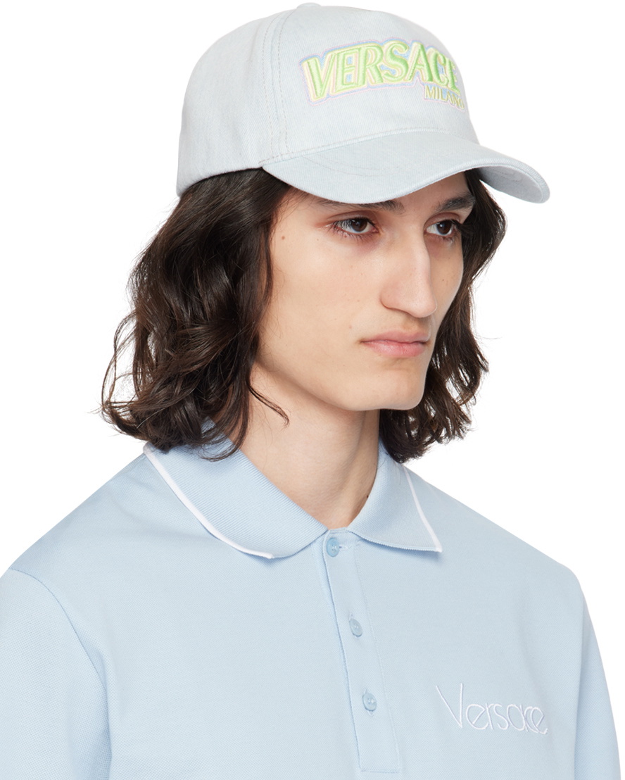 Versace Blue Baseball Denim Cap Versace