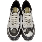 Valentino Black and Grey Valentino Garavani Camo Rockrunner Sneakers