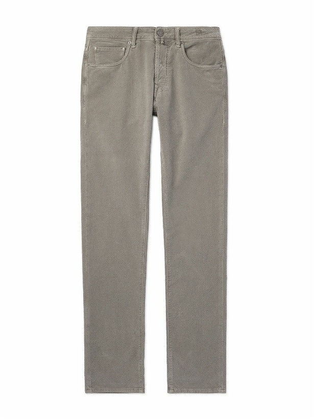 Photo: Incotex - Slim-Fit Cotton-Blend Corduroy Trousers - Gray