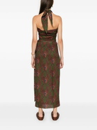 Maison La Plage Green Ravello Linen Wrap Skirt