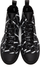 Valentino Garavani Black & White All Over 'VLTN' High Sneakers