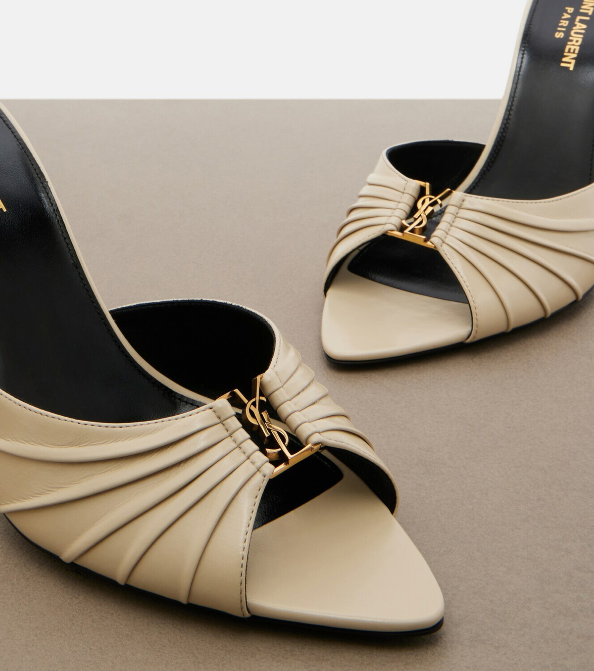 Saint Laurent Babylone Cassandre leather mules