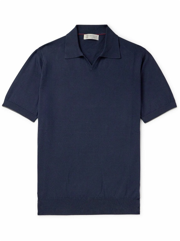 Photo: Brunello Cucinelli - Cotton Polo Shirt - Blue
