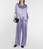 Loewe - High-rise wide-leg silk satin pants