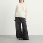 MM6 Maison Margiela Women's V-Neck Chunky Knitted Jumper in Off White