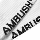 Ambush Men's Logo Sock in White/Black