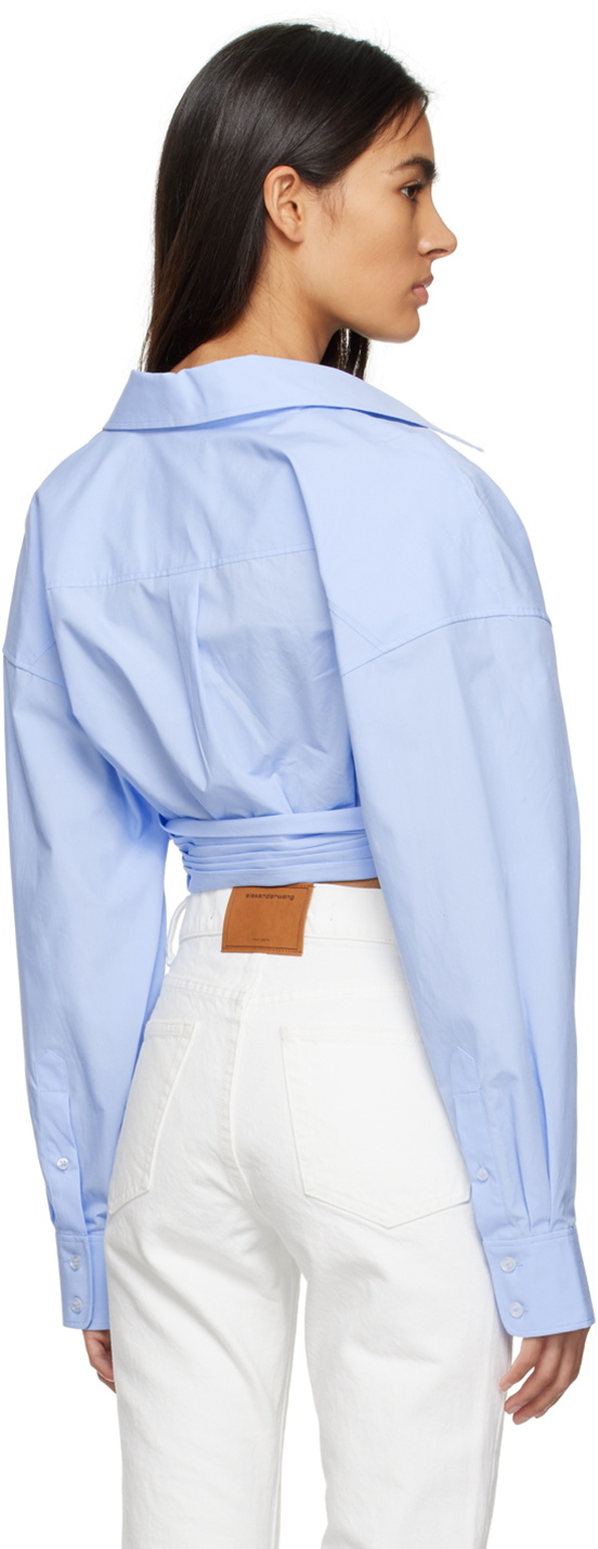 alexanderwang.t Blue Cropped Shirt