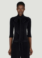 Balenciaga Scarf Turtleneck Terry-Cloth Blouse