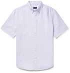 Club Monaco - Slim-Fit Button-Down Collar Slub Linen-Chambray Shirt - Lilac