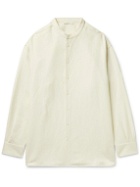 The Row - Kiki Oversized Grandad-Collar Cashmere and Linen-Blend Twill Shirt - Neutrals