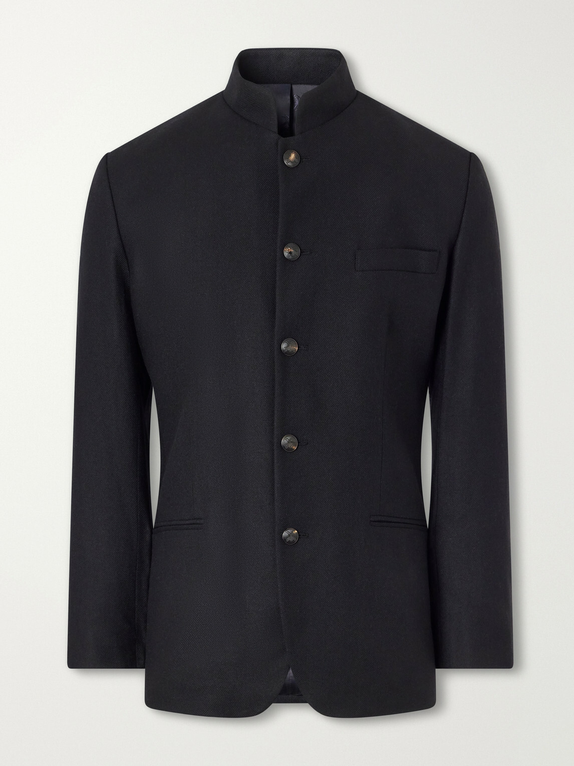 Favourbrook - Nehru Recycled Cashmere-Twill Blazer - Black