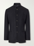 Favourbrook - Nehru Recycled Cashmere-Twill Blazer - Black