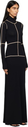 MM6 Maison Margiela Black Taped Seam Maxi Dress