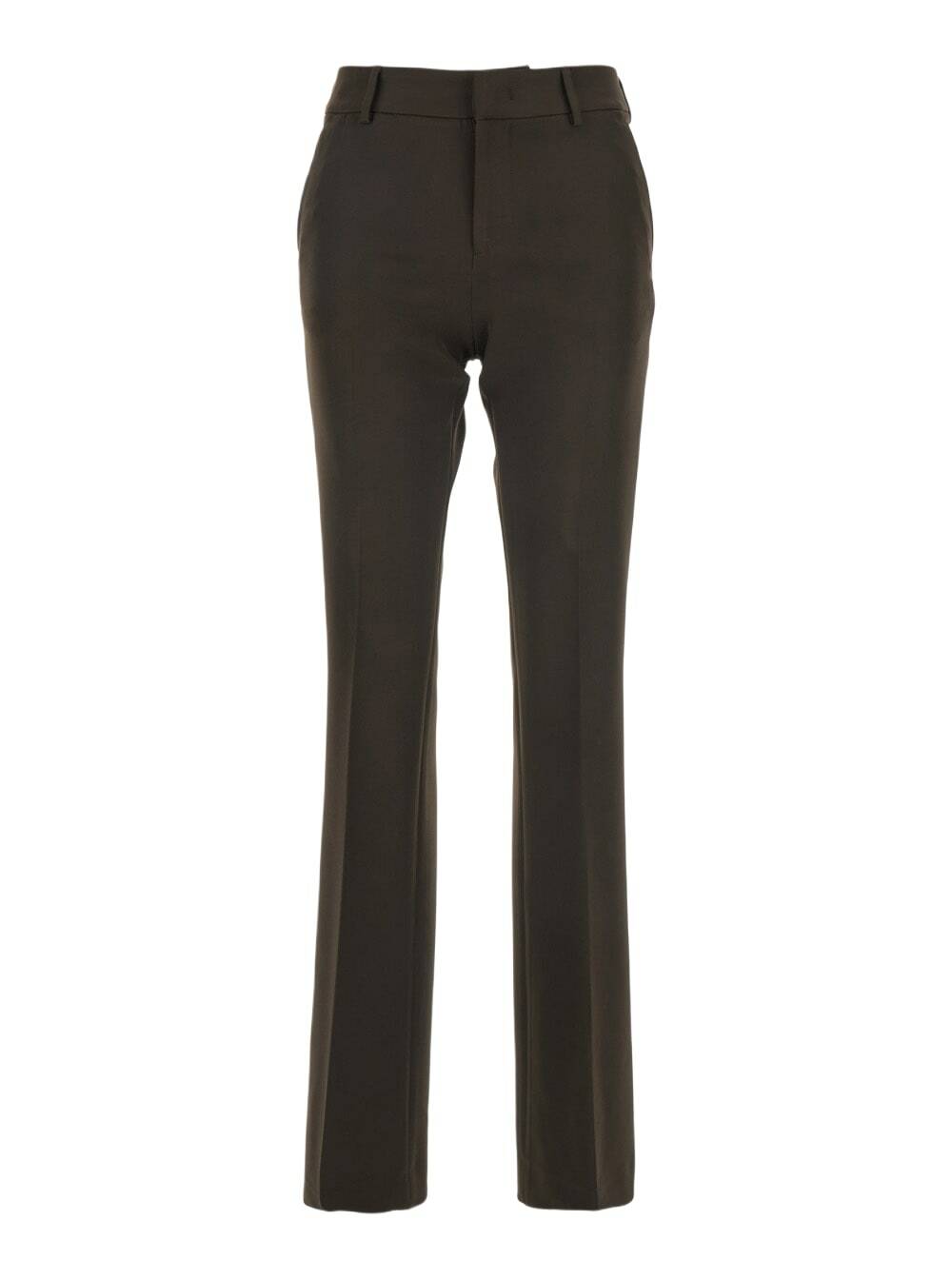 PT Torino Brown Pants With Belt Loops And Flared Leg In Tech Fabric Woman