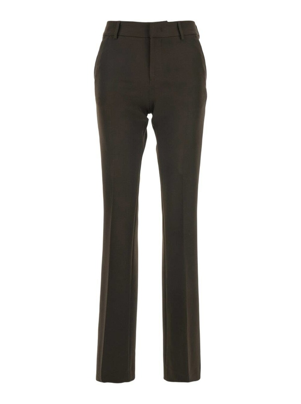 Photo: PT Torino Brown Pants With Belt Loops And Flared Leg In Tech Fabric Woman