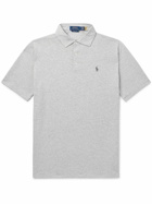 Polo Ralph Lauren - Logo-Embroidered Cotton and Linen-Blend Polo Shirt - Gray