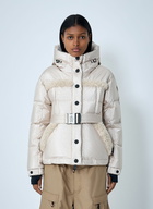 Moncler Grenoble Belted Down Jacket With Faux Fur Trim