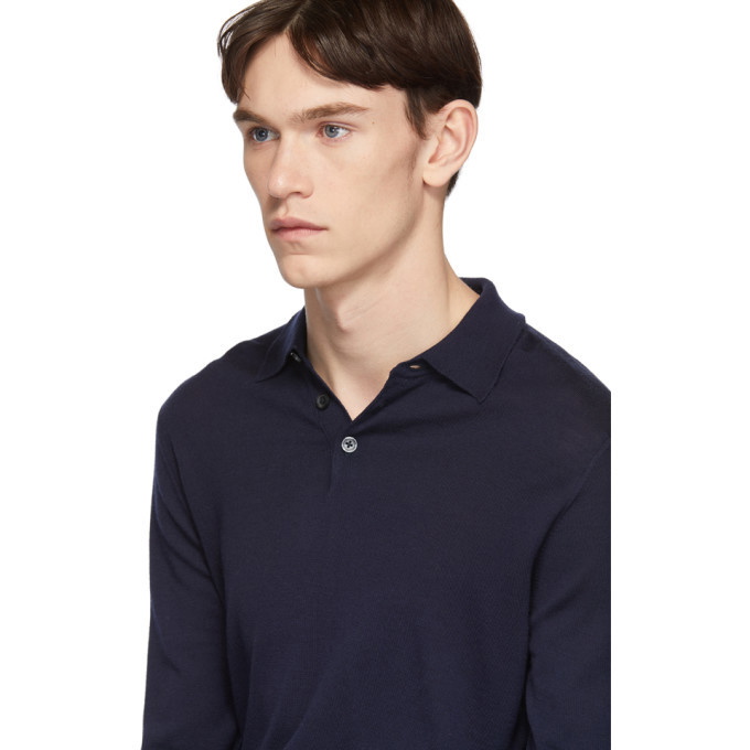 Norse Projects Navy Merino Johan Polo Norse Projects