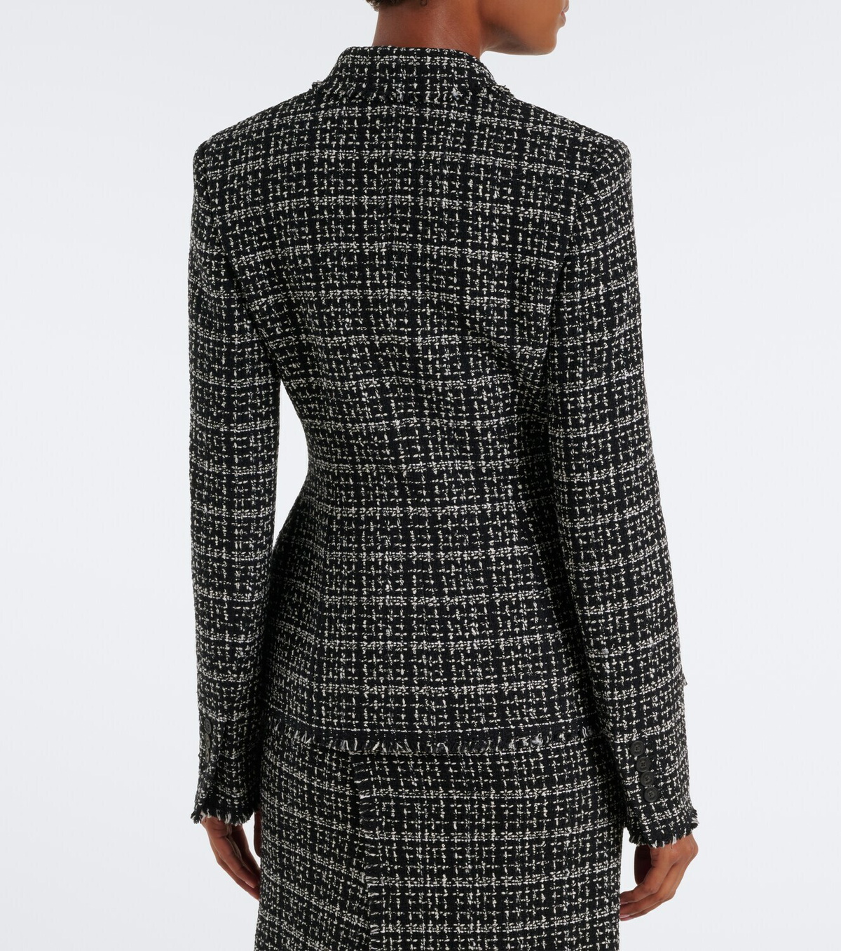 Erdem Checked cotton-blend tweed jacket