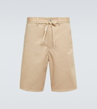 Marni - Leather-trimmed cotton shorts