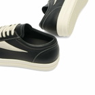 Rick Owens Men's Leather Vintage Sneaks in Black/Milk/Milk