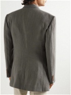 Yuri Yuri - Double-Breasted Linen Suit Jacket - Gray