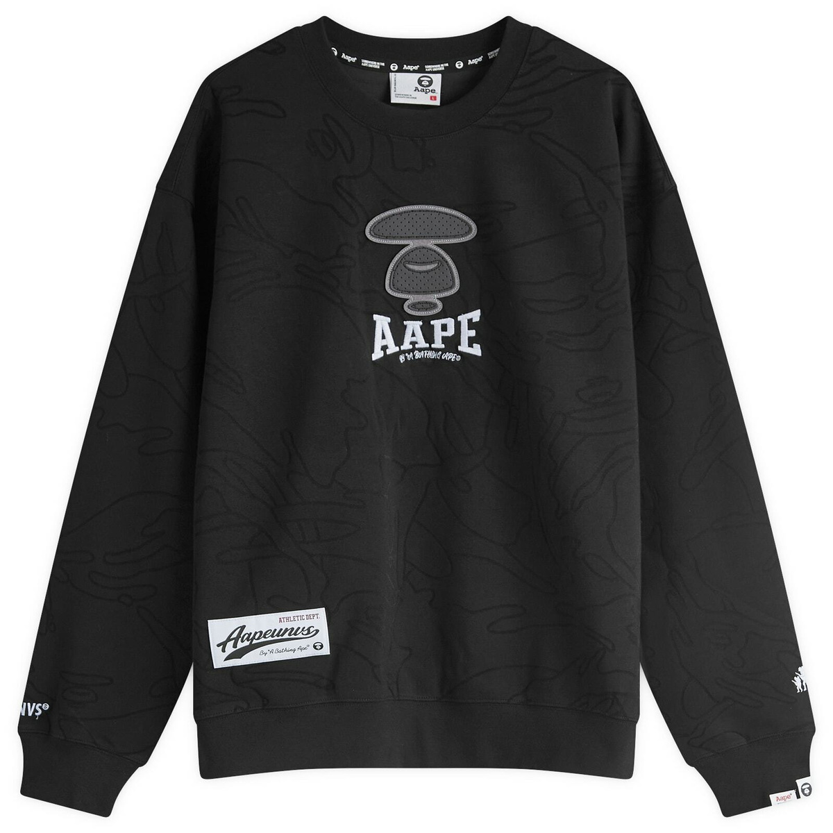 Men's AAPE College Devil Crew Sweat in Heather White AAPE by