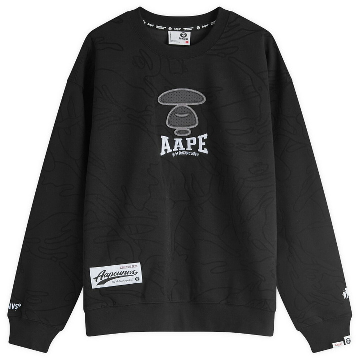 Photo: Men's AAPE Camo Ice Hockey Sweatshirt in Black