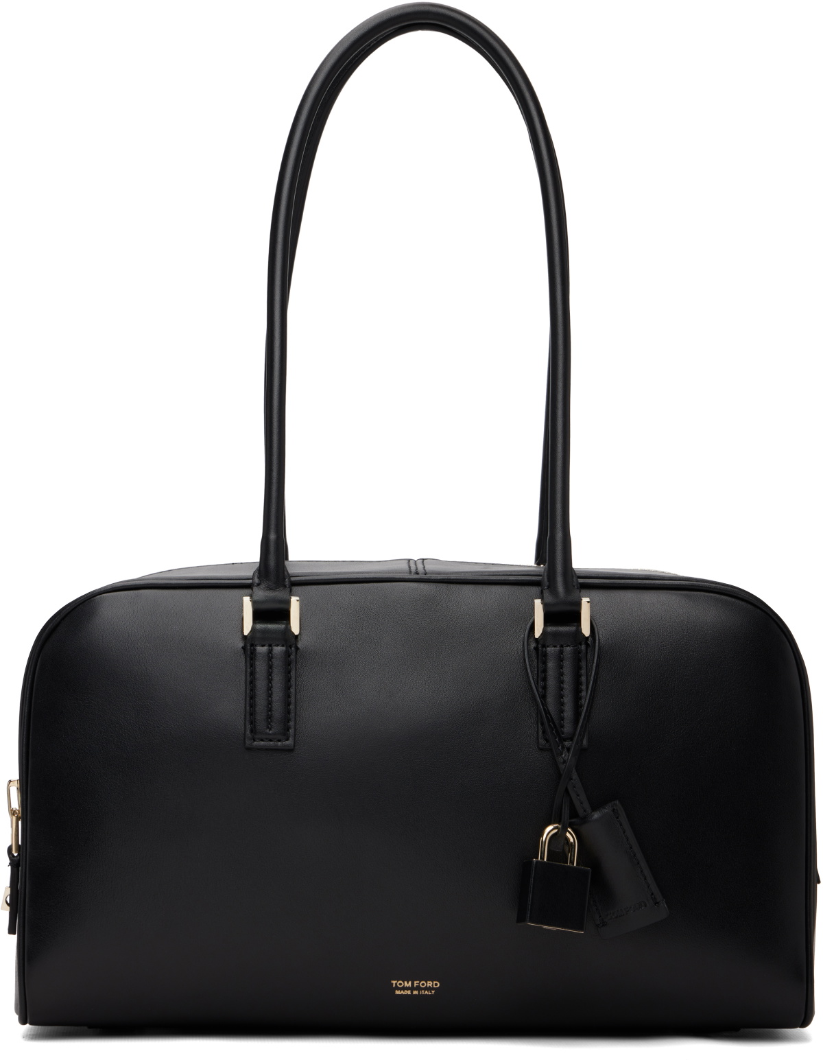 TOM FORD Black Supple Leather Zipped Small Stryke Shoulder Bag